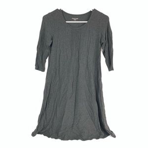 Eileen Fisher Pintuck Tunic Dress Charcoal Size PP Petite Viscose Jersey Stretch